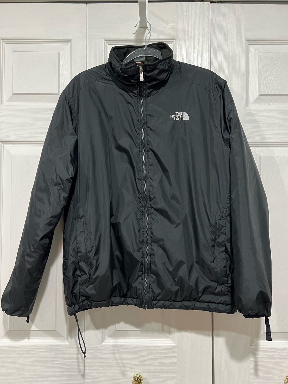 💙 The North Face Full Zip Lightweight Black Jacket Cinch Hem Large (01456)